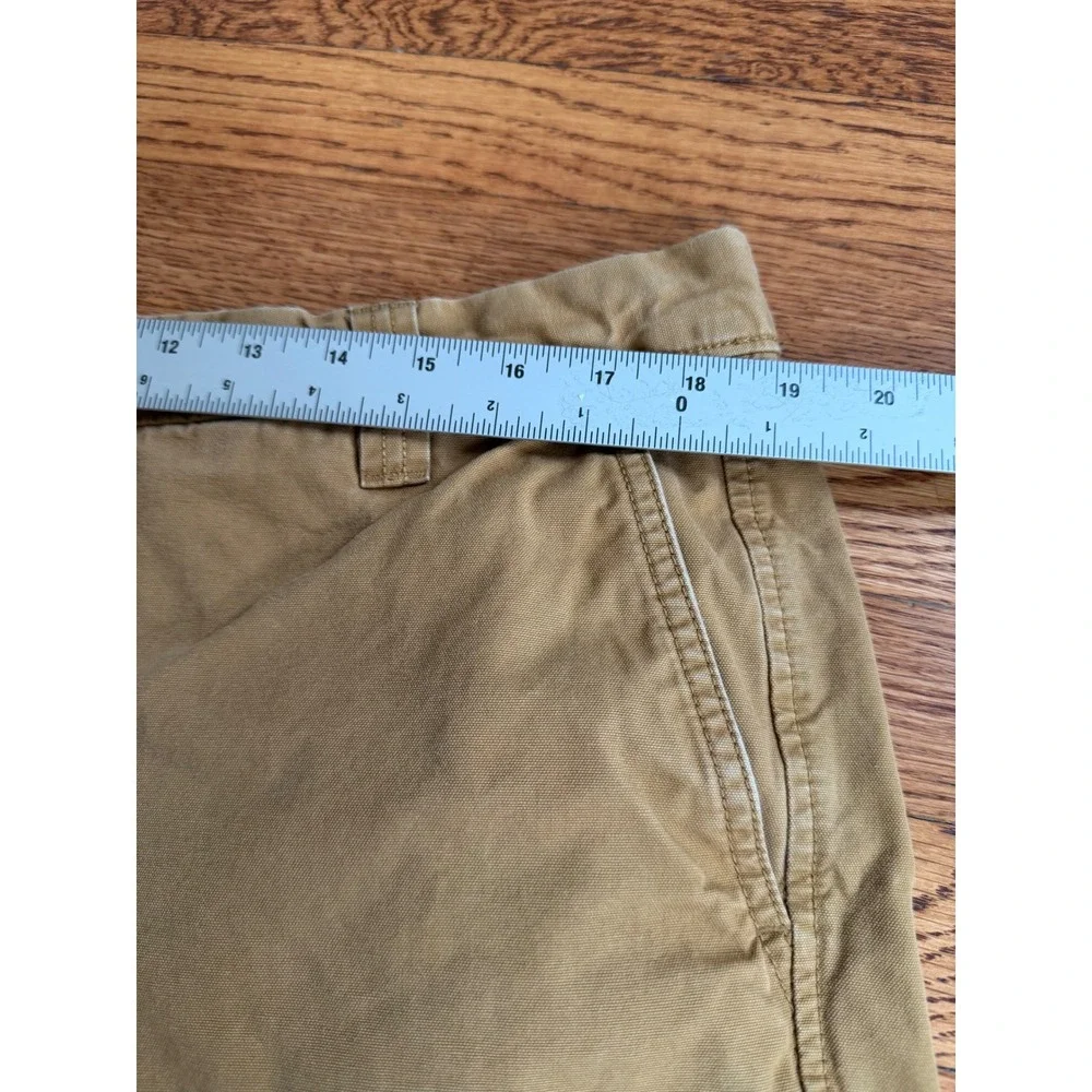LL Bean Signature Mens 38W Slim Straight Fit Chino Short Khaki Tan Cotton Canvas